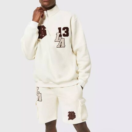 Oversized Varsity Zip Short Tracksuit