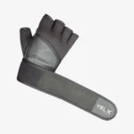 Leather Weightlifting Gloves long straps